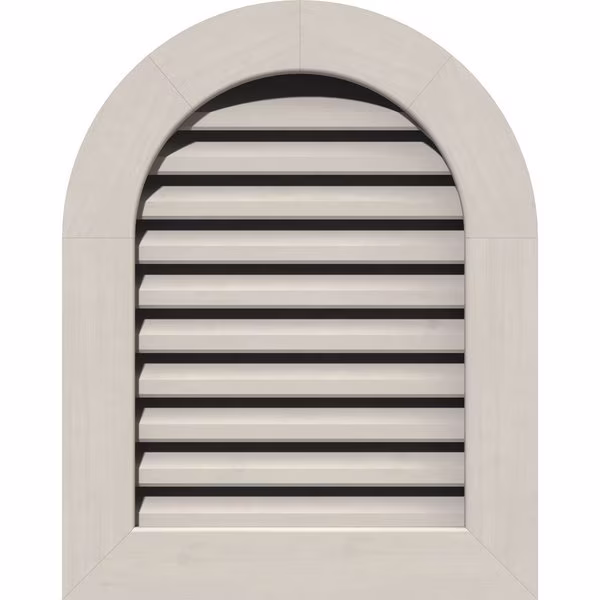 Round Top Gable Vent Primed, Functional, Pine Gable Vent w/ 1